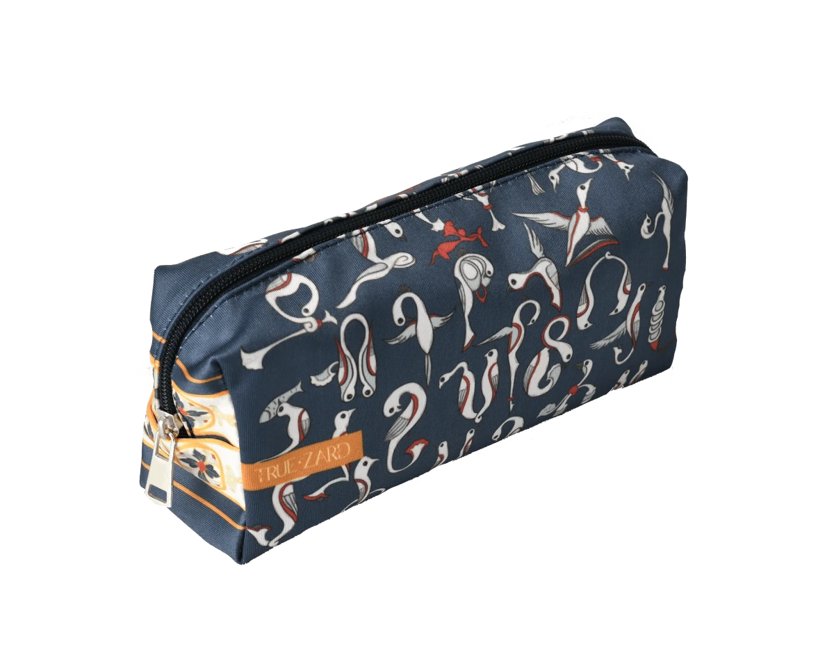 Մաշտոցյան զարդ կապույտ մեծ կոսմետիկ  պայուսակ